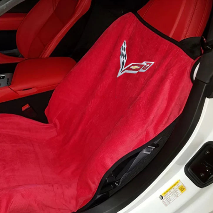 C8 Corvette Seat Armour Seat Cover/Seat Towels (Pair) - Adrenalin Red : Stingray, Z51
