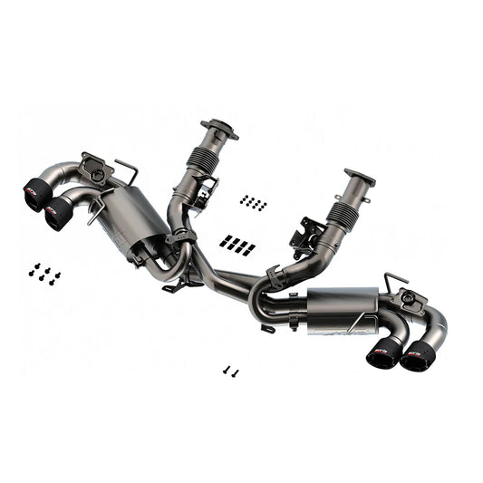 C8 Corvette Stingray Exhaust - Borla Atak Cat Back : Quad 4.0" Dual Rolled Angle Carbon Fiber Tips