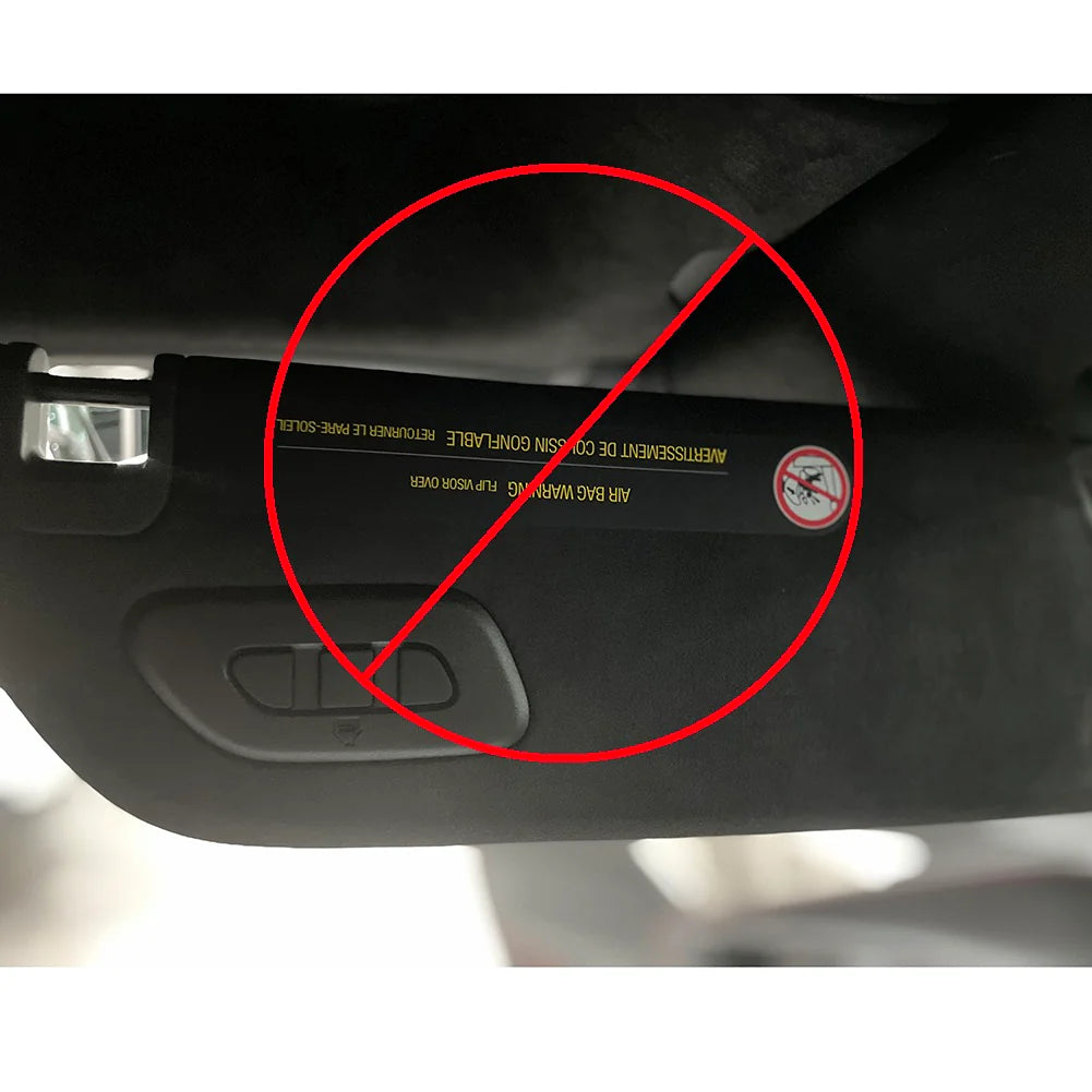 C8 Corvette Sun Visor Warning Label Covers : Onyx Black Knit