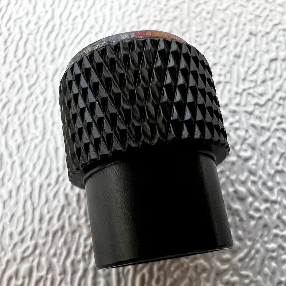 Corvette Cross Flag Logo Valve Stem Cap - Black Knurled - 4 Pieces : C8