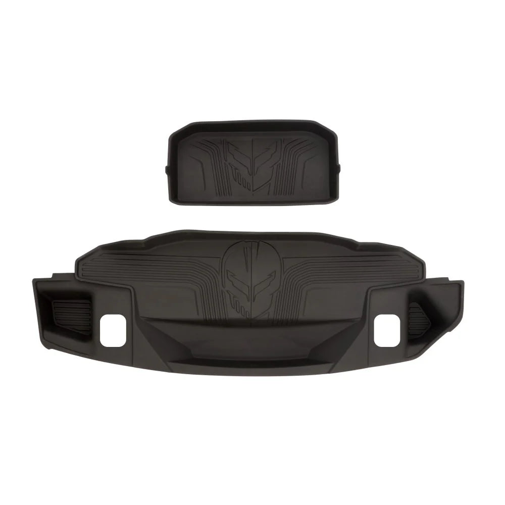 Corvette All Weather Cargo Liner Kit w/Crossed Flag Logos - Jet Black : C8 2020-2025 Coupe
