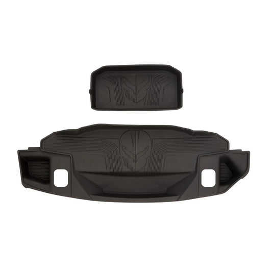 Corvette All Weather Cargo Liner Kit w/Crossed Flag Logos - Jet Black : C8 2020-2025 Coupe