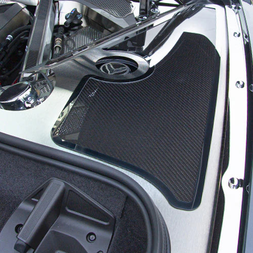C8 Corvette Fender Covers Brushed w/Carbon Fiber Inserts : Stainless Steel
