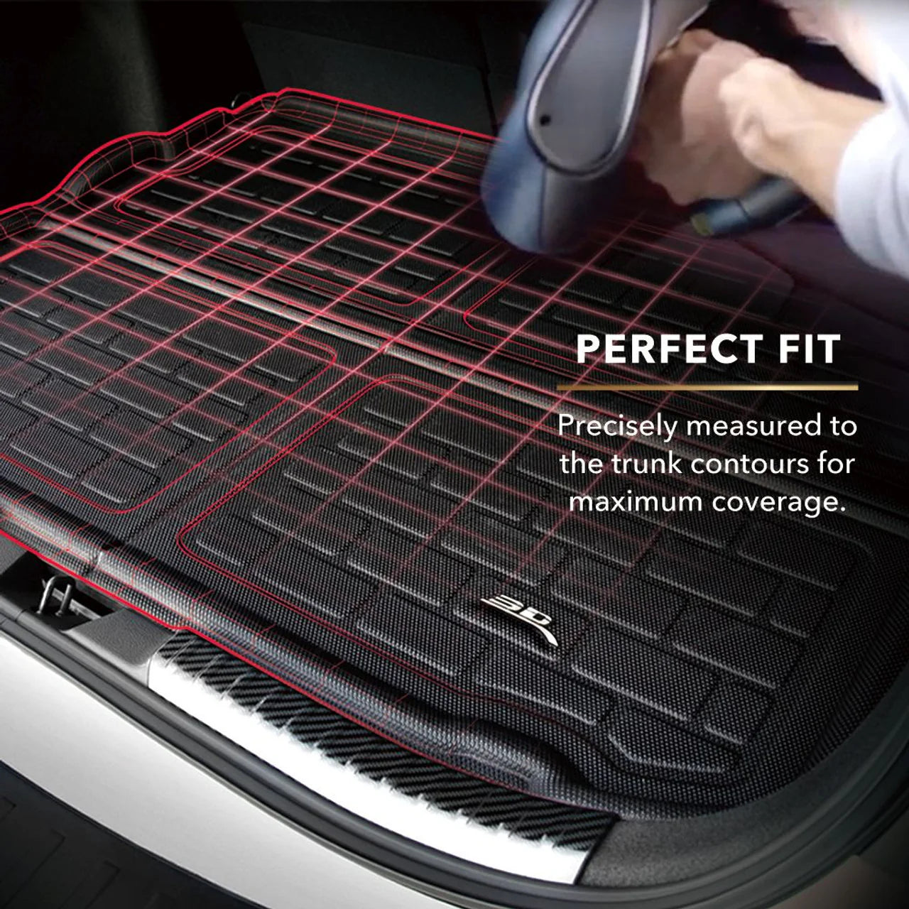 C8 Corvette 3D MAXpider KAGU Rubber/All Weather Front Cargo Liner - Black : C8 2020+
