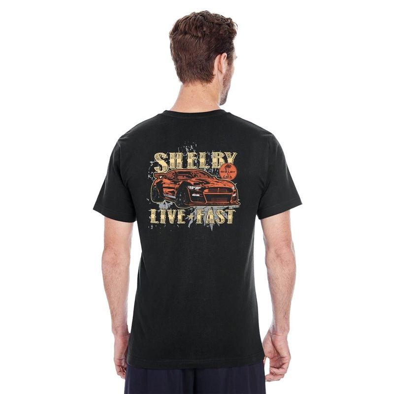 Shelby Live Fast Mustang Tee- Black