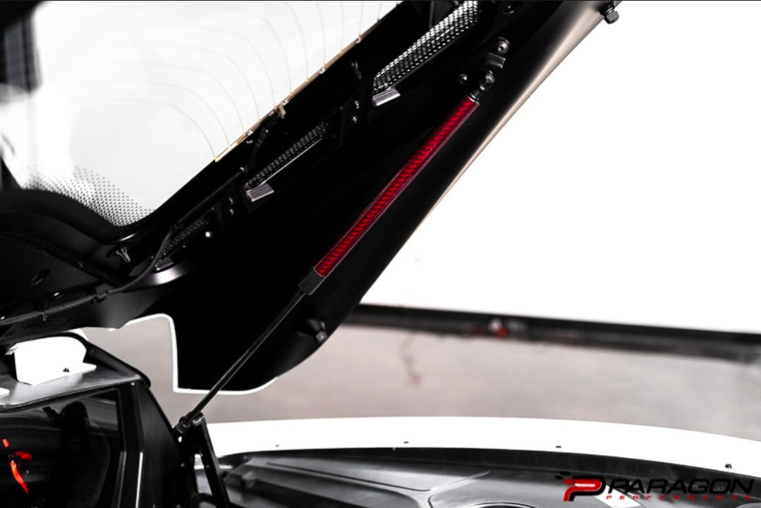 C8 Corvette Carbon Fiber Hood Struts - Red | Paragon Performance