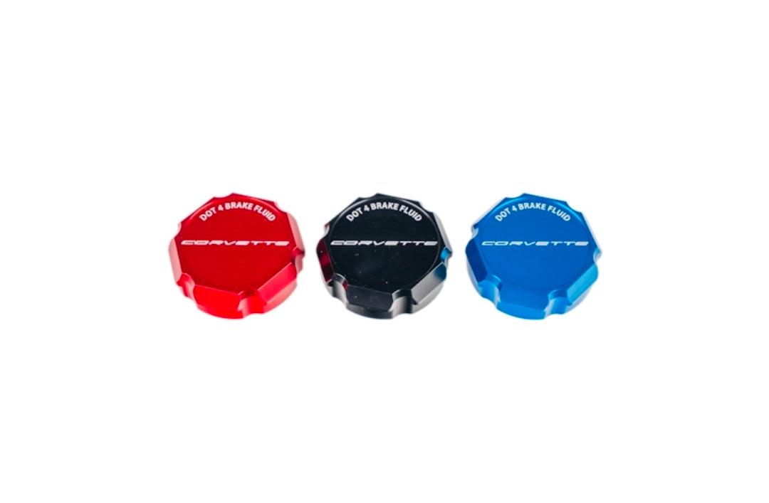 C8 Corvette Script Billet Coolant Cap Cover - Black, Blue or Red