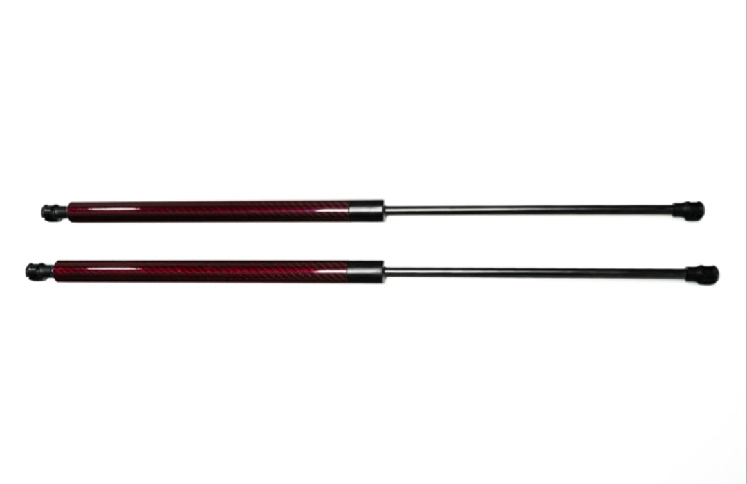 C8 Corvette Carbon Fiber Hood Struts - Red | Paragon Performance