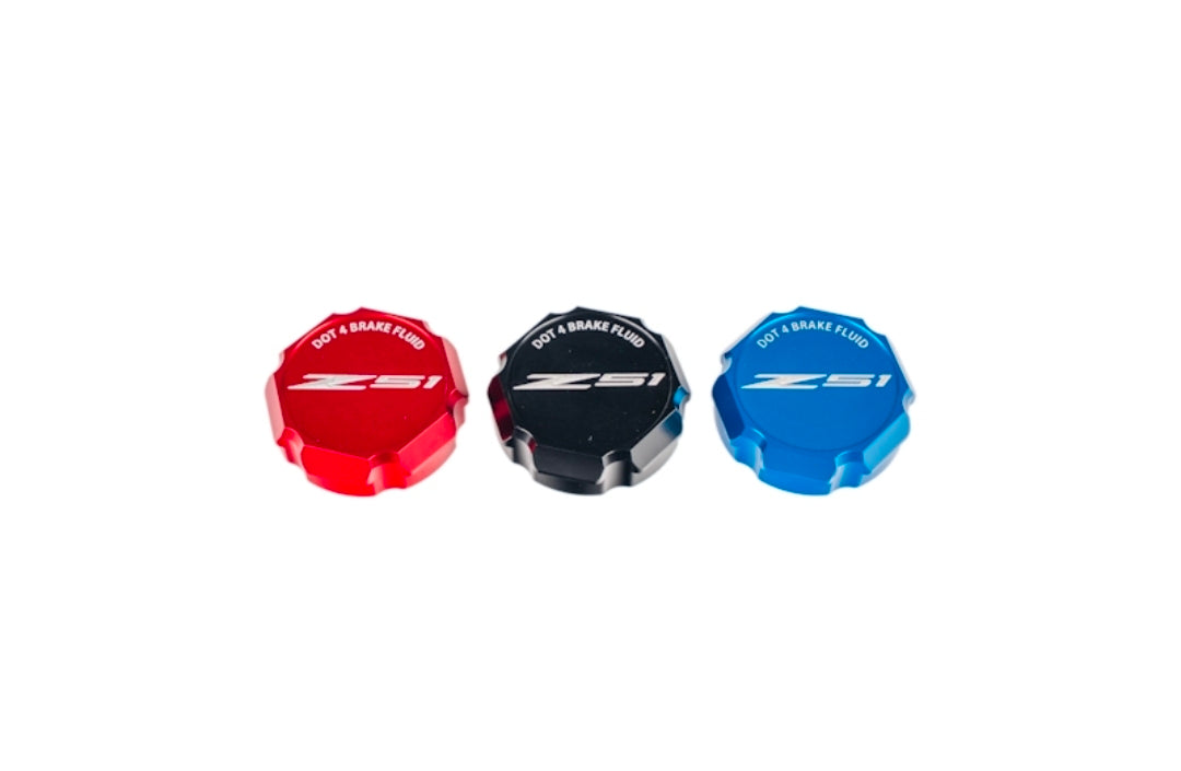 C8 Corvette Z51 Billet Brake Fluid Cap Cover - Black, Blue or Red